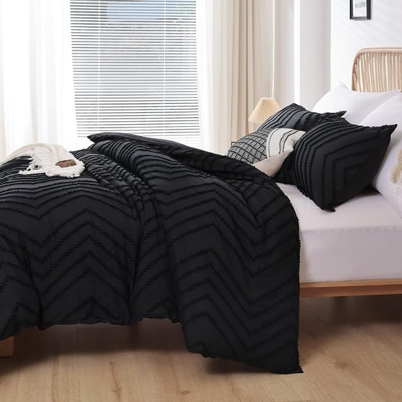 Chevron Texture Pumpkin Terra Cotta Twin Size Bed Comforter Set Bedding Orange - Picture 11 of 11